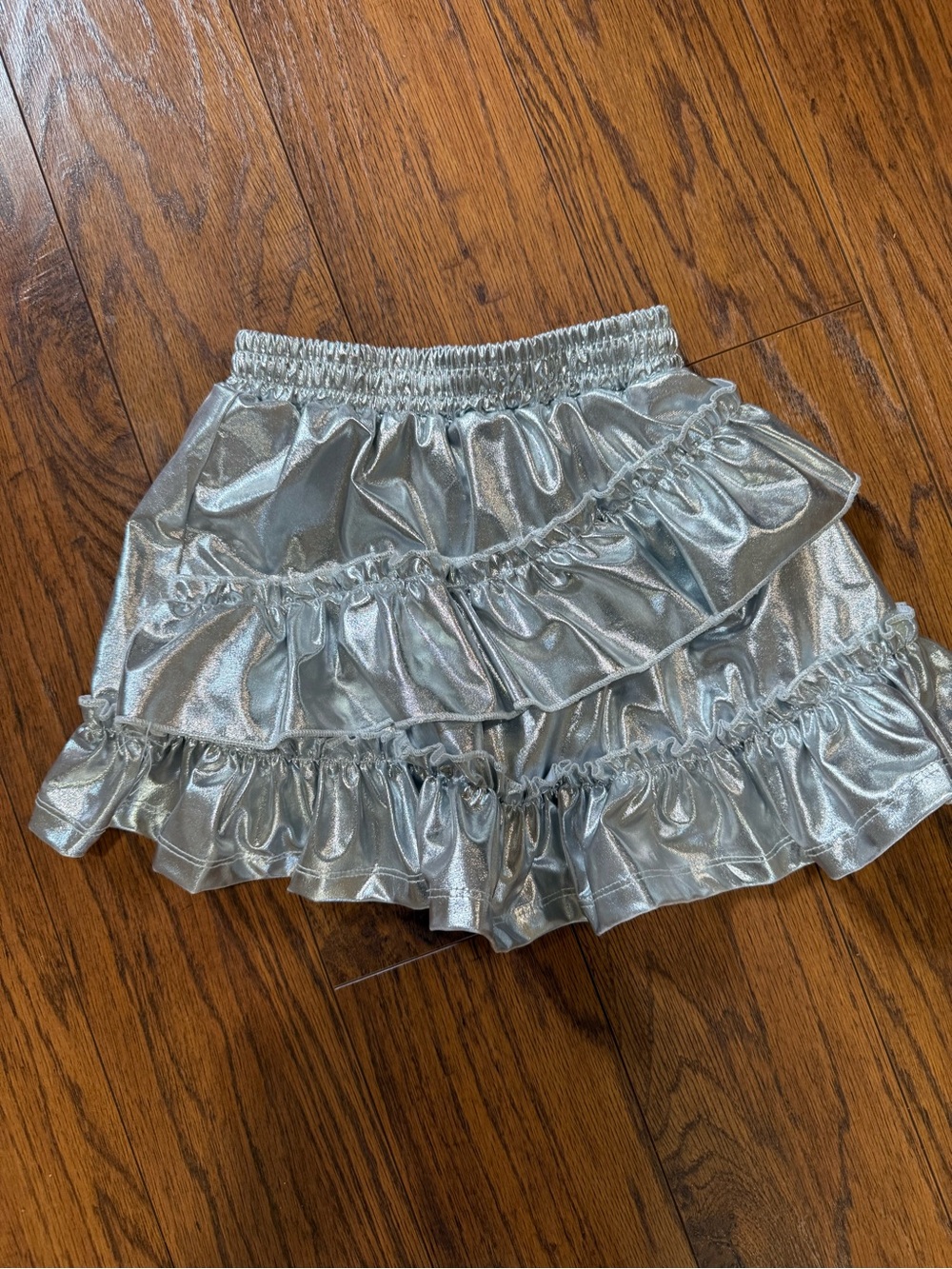 Silver Ruffle Mini Skirt - kids size 6 (120)